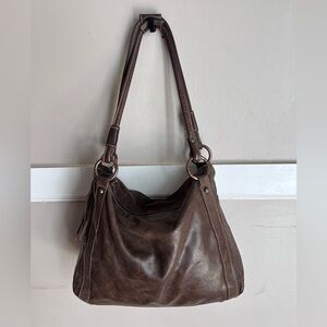 Chic Brown Leather Shoulder Bag